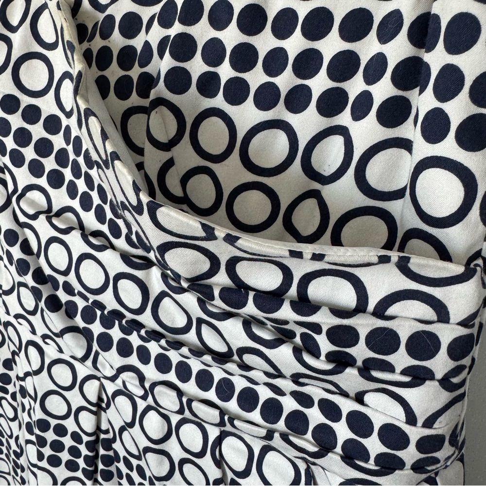Outback Red Strapless Navy and White Dress Size 8 Circles Polka Dots Pockets - Picture 3 of 16